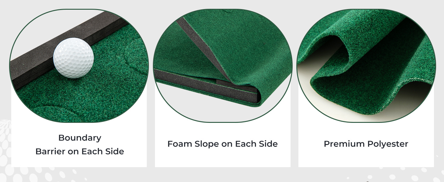 11 FT Indoor Outdoor Putting Green Mat with 2 Adjustable Putters